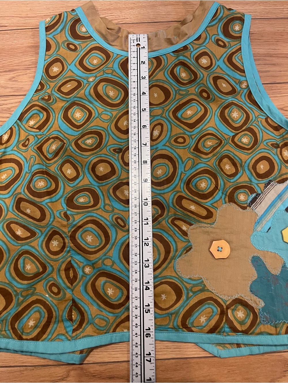 Vintage 90’s Y2k Abstract Crop Top Sleeveless Patchwork (40) medium boho vintage - Picture 6 of 9